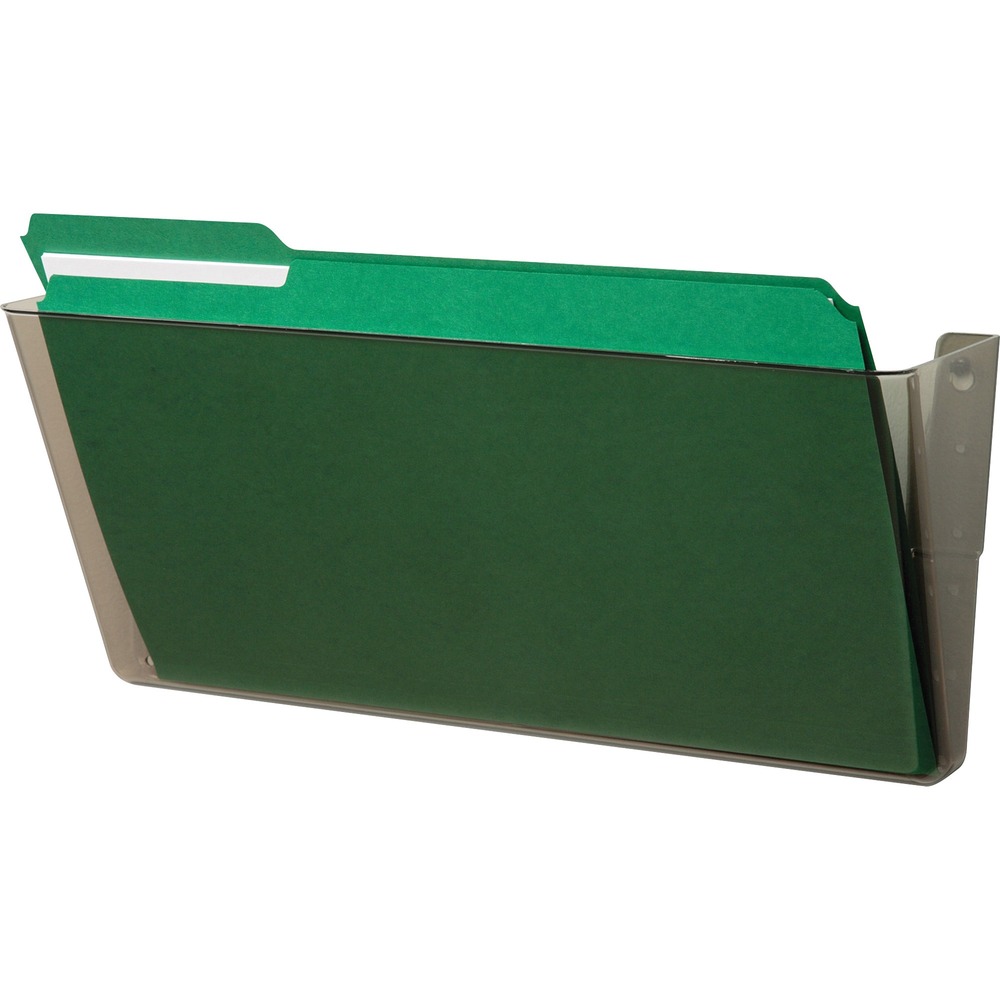 DEF74302 - Wall pocket mounts easily with screws or mounting tape (both included) to hold legal-size files. Multiple pockets stack together with linking pins, minimizing damage to the mounting surface. Wall pocket is recyclable.