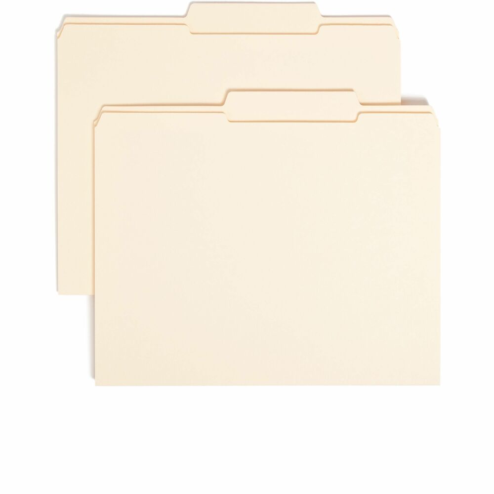 SMD10376 - More durable than standard file folders, these file folders feature reinforced tabs to provide the extra strength where you need it most. These long-lasting, 2/5-cut tabs make the folders ideal for organizing files or archives. Tabs are 1/2" high and 2/5-cut in the right-of-center position. Sturdy, 11 point construction of the file folders protects documents. Corners are rounded in front and back. Letter-size, guide-height folders are also scored for 3/4" expansion.