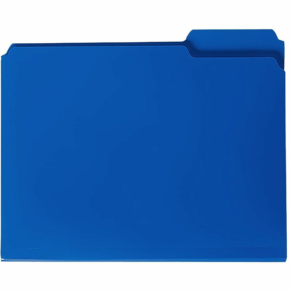 SMD10503 - Poly File Folders are made of extra-tough, water-resistant and tear-resistant polypropylene that is easy to clean for long life. Vibrant color allows easy color-coding. Letter-size expanding folders have 1/2" high tabs that are 1/3 cut in assorted positions for easier access to your filing.