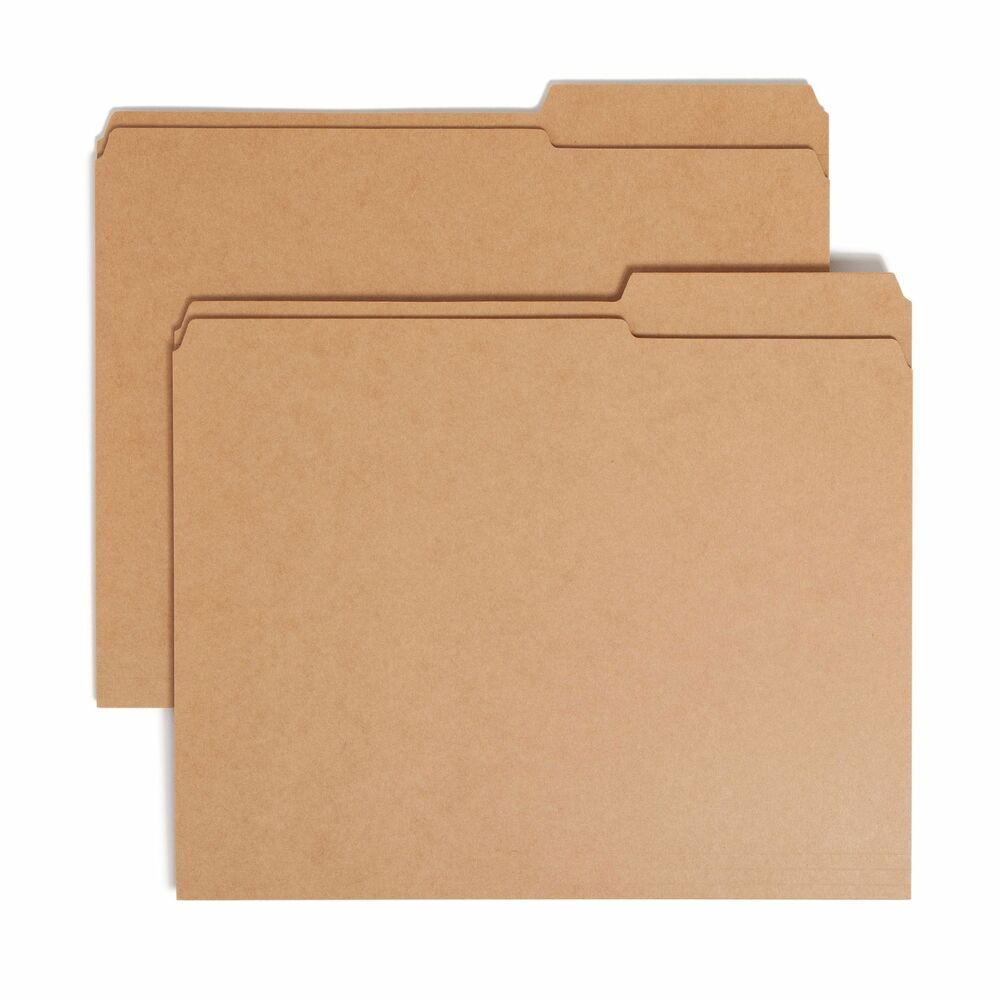 SMD10786 - Salespeople, lawyers and industrial personnel use kraft folders for files that travel and get handled by many people. Reinforced tabs give extra strength at the point of greatest wear, saving you money on replacement folders. More durable than standard file folders, these file folders with reinforced tabs provide extra strength where you need it most. Heavier kraft stock is perfect for frequently accessed files. Two-ply tabs add extra strength at the point of greatest wear and save money on replacement costs. Tabs are 2/5-cut in right position. Folders are scored for 3/4" expansion and made of 11 point kraft stock.