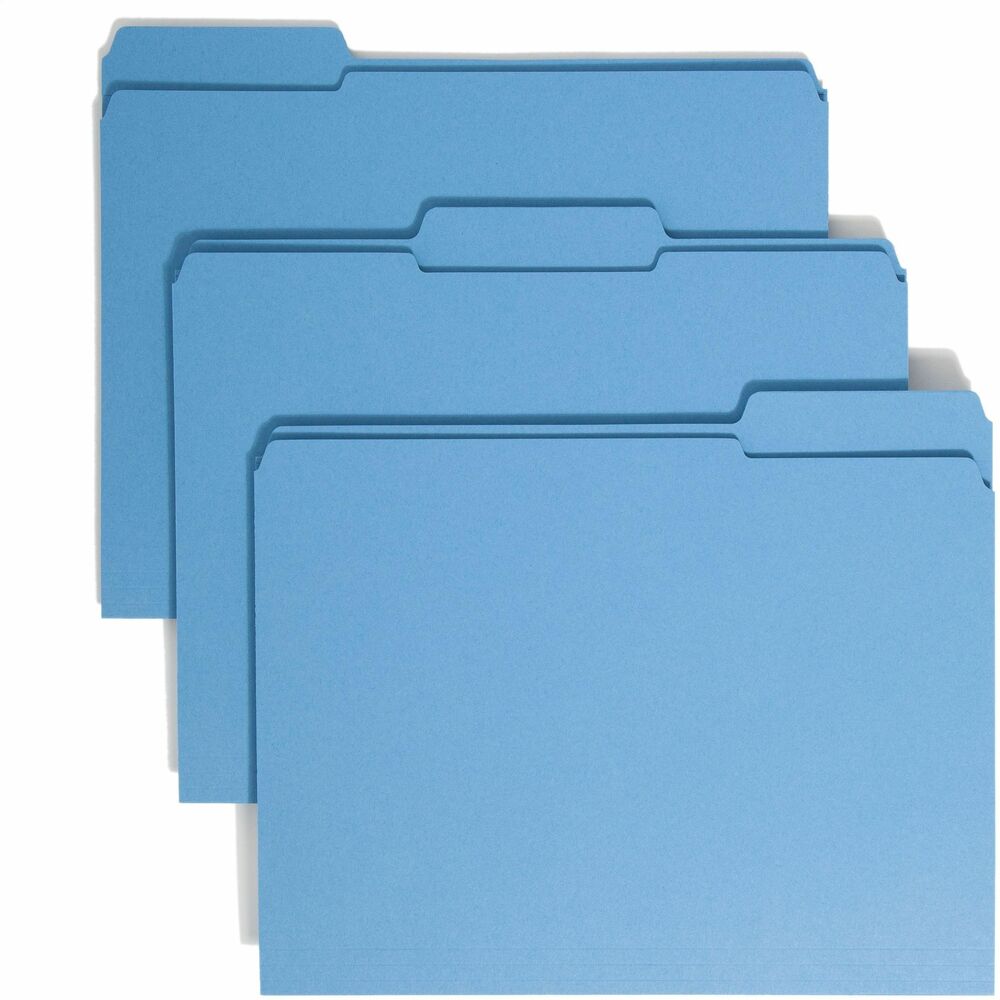 SMD12034 - More durable than standard file folders, these file folders with reinforced two-ply tabs provide extra strength where you need it most. Tabs are built stronger to last longer. 1/3-cut tabs come in assorted positions to help reduce filing and retrieval time. Use these colorful folders to categorize different types of folders or to complement your company colors or decor. Acid-free, letter-size folders are made of 11 point stock.