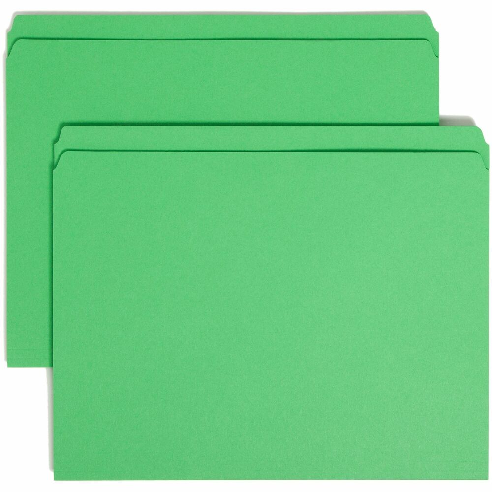 SMD12110 - More durable than standard file folders, file folders with reinforced two-ply tabs provide extra strength where you need it most. They are built stronger to last longer. Use the vibrant color to categorize different types of folders or to complement your company colors or decor. Folders feature straight-cut tabs for ample labeling space and are made of 11 point stock.