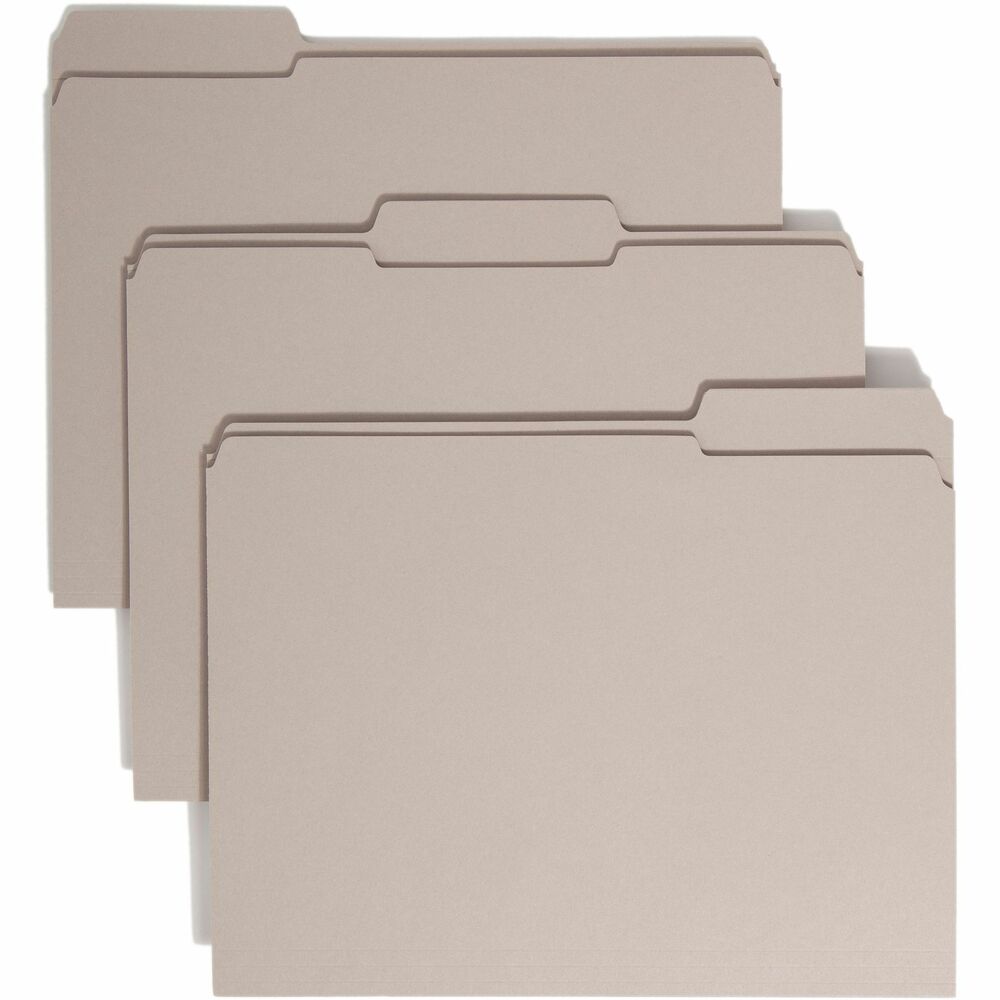 SMD12334 - More durable than standard file folders, these file folders with reinforced two-ply tabs provide extra strength where you need it most. Tabs are built stronger to last longer. 1/3-cut tabs come in assorted positions to help reduce filing and retrieval time. Use these colorful folders to categorize different types of folders or to complement your company colors or decor. Acid-free, letter-size folders are made of 11 point stock.