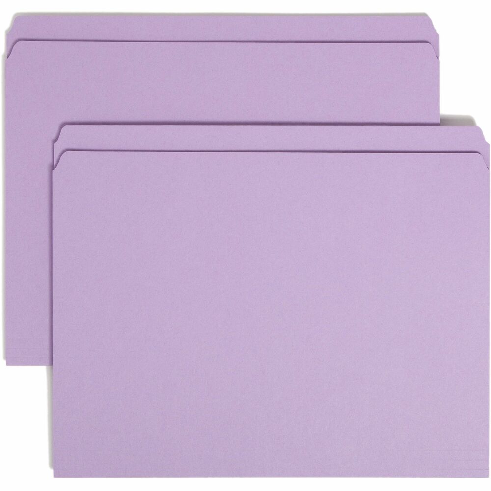 SMD12410 - More durable than standard file folders, file folders with reinforced two-ply tabs provide extra strength where you need it most. They are built stronger to last longer. Use the vibrant color to categorize different types of folders or to complement your company colors or decor. Folders feature straight-cut tabs for ample labeling space and are made of 11 point stock.