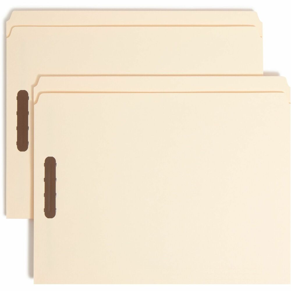 SMD14513 - Fastener folders feature 2" prong, K-style fasteners to subdivide documents so you can keep them secure and in order. Each fastener provides superior strength to secure large amounts of paper. Double-strength tabs are 1/2" high and straight-cut (not undercut). Folders are made from 11 point manila stock and are scored for 3/4" expansion. More from the Manufacturer