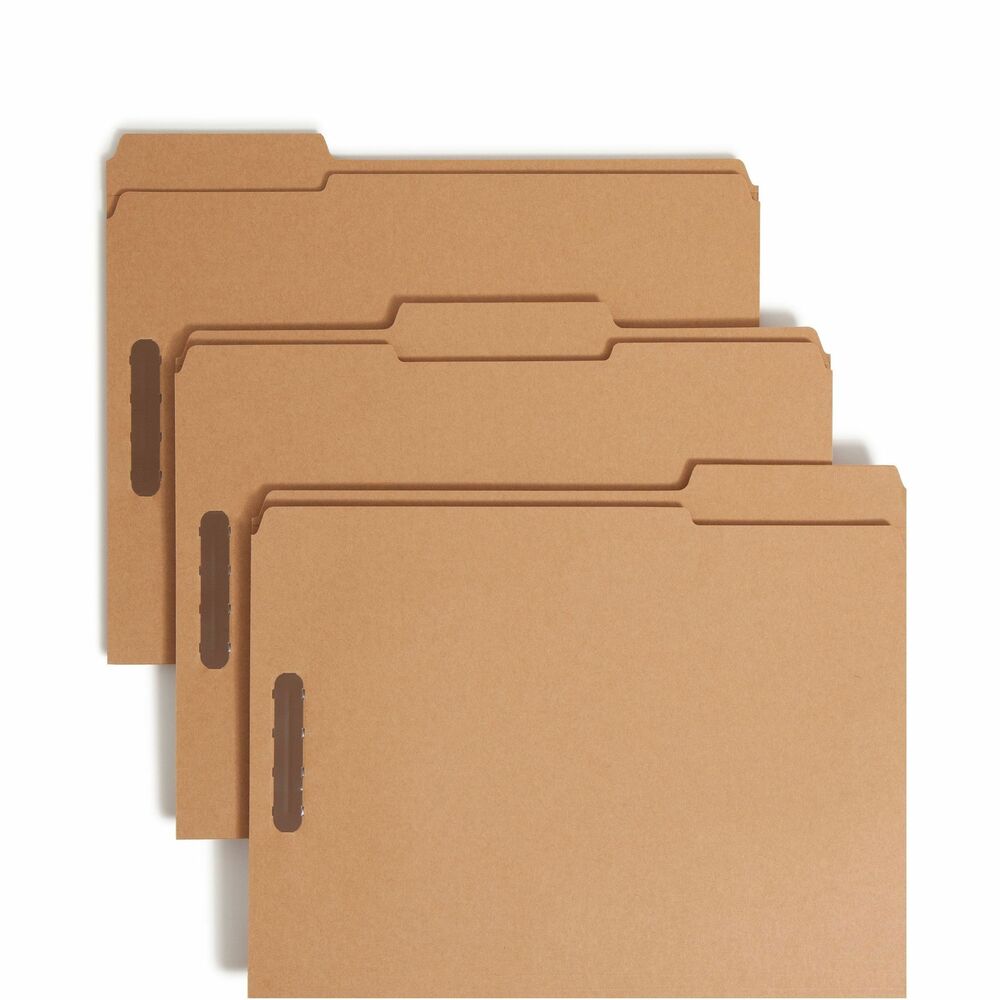 SMD14837 - Folders feature enamel-finished fasteners to provide superior strength, holding large amounts of paper securely and in sequence. Double strength tabs in assorted 1/3 cuts. Fasteners offer 2" capacity. More from the Manufacturer