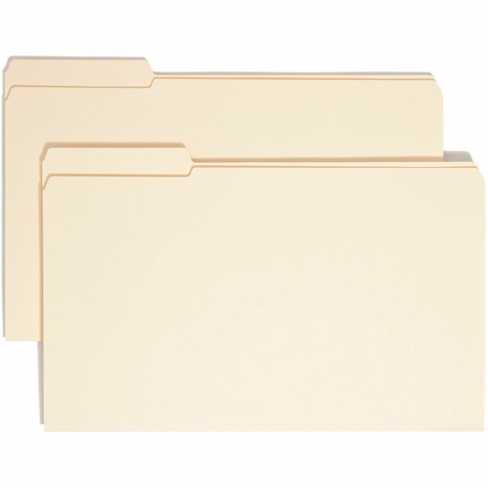 SMD15335 - More durable than standard file folders, these file folders feature reinforced tabs to provide the extra strength where you need it most. These long-lasting, 1/3-cut tabs make the folders ideal for organizing files or archives. Tab is 1/2" high and 1/3-cut in the left position. Sturdy, 11 point construction of the file folders protects documents. Corners are rounded in front and back. Legal-size folders are also scored for 3/4" expansion.