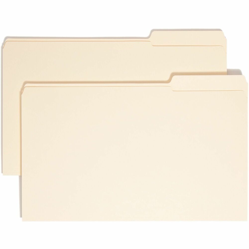 SMD15337 - More durable than standard file folders, these file folders feature reinforced tabs to provide the extra strength where you need it most. These long-lasting, 1/3-cut tabs make the folders ideal for organizing files or archives. Tab is 1/2" high and 1/3-cut in the right position. Sturdy, 11 point construction of the file folders protects documents. Corners are rounded in front and back. Legal-size folders are also scored for 3/4" expansion.