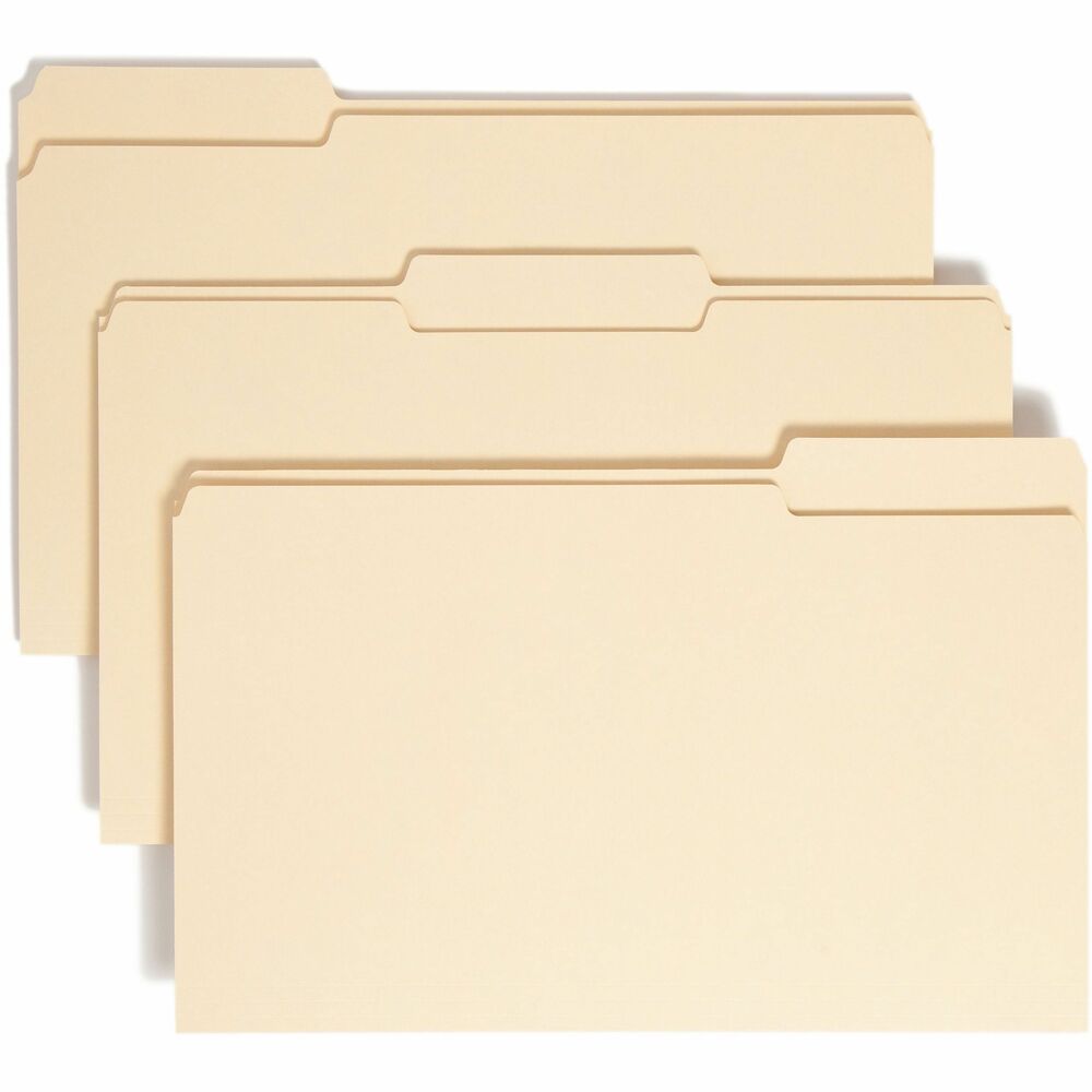 SMD15339 - Top-tab folders are ideal for organizing files or archives. Sturdy, acid-free 11 point stock protects documents. Folders have assorted 1/3-cut tabs that are single-ply and 1/2" high. Corners are rounded in front and back. Each folder is scored for 3/4" expansion and is made with a high percentage of recycled material.