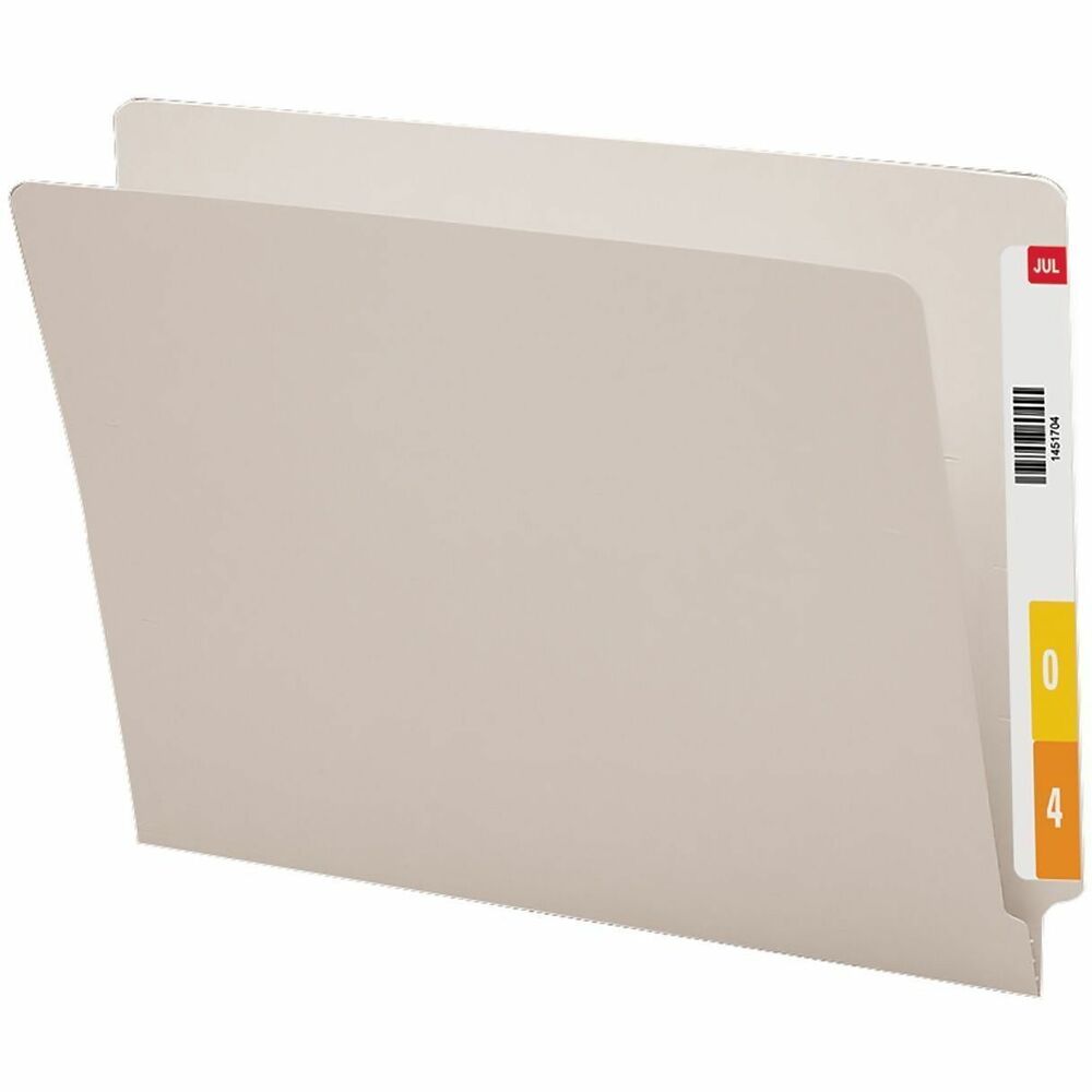 SMD25310 - Colored end-tab folders feature the Shelf-Master Reinforced Tab. Straight-cut tab is 1/2" wide and reinforced for frequent use. Use colors to indicate various types of files, such as different types of insurance policies or to identify special patients at a clinic. Folders are scored for 3/4" expansion and made of 11 point colored stock.