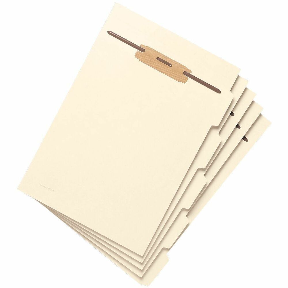 SMD35605 - Create as many separate filing surfaces in one folder as needed using these stackable folder dividers. Each divider features a punched hinge at the top that fits over the fastener on the divider beneath it. The bottom divider then fits over the fastener in the file folder. Sections can be removed from the folder without disturbing the order of the papers on the dividers. Hinge is scored for 1/2" expansion. 1/5-cut tabs in assorted positions along the side allow quick identification of sections. Handy for personnel, tax, or legal files, or anytime you need extensive categorization within a single file folder. Use with end-tab or top-tab folders. Dividers are made of 11 point manila stock and offers reinforced standard 2-3/4" slit punching and 2" prong, B-style fastener at top.