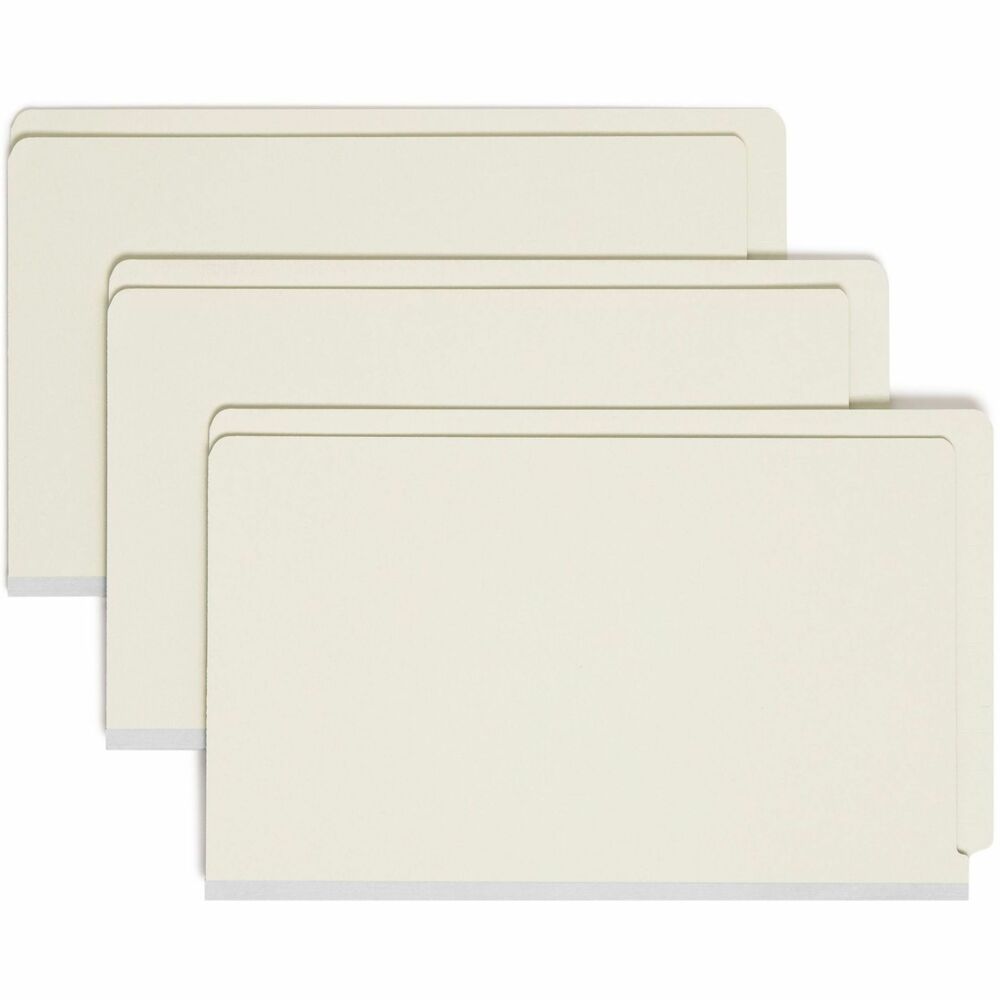 SMD37725 - Use these heavy-duty pressboard folders for large, bulky files that get plenty of use. They are excellent for use as project files, real estate transaction files, loan files, legal files or anytime you need to keep large amounts of paperwork in sequential order for frequent reference. Durable, tear-resistant gusset expands to hold 3" of legal-size material. Straight-cut tab is 3/4" wide for easy filing and file retrieval. The two 2" prong, K-style fasteners are in positions No. 1 and 3 to keep each file organized. Other features include 25 point, gray pressboard stock and top rounded corners in front and back. Folders are made with a high percentage of recycled material. More from the Manufacturer
