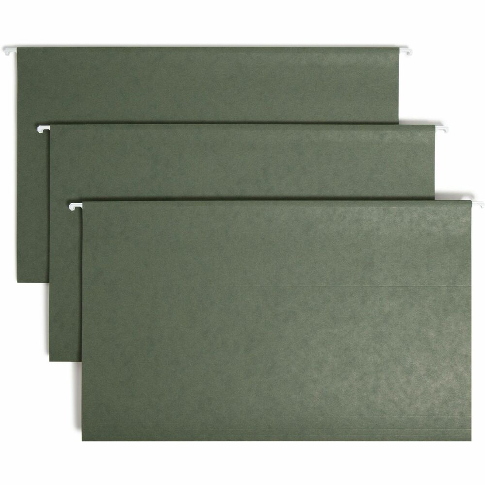 SMD64135 - A popular choice for desk drawer files, hanging folders keep important papers neat and organized. Coated rod tips allow smooth glide. Clear vinyl 1/3-cut tabs with blank inserts can be positioned in a variety of locations. Two-tone green stock prevents filing papers between folders.