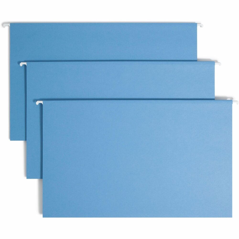 SMD64160 - A popular choice for desk drawer files, these colored hanging folders keep papers neatly vertical in the file. Coated rod tips slide easily on file drawers. Included clear poly tabs can be positioned in the slits along the top edge in several locations. Repositionable poly tabs are 1/5 cut and 1/2" high. Hanging folders include replaceable white inserts. Use with colored interior folders to prevent misfiling. Hanging folders are made of 11 point color stock and include white inserts.