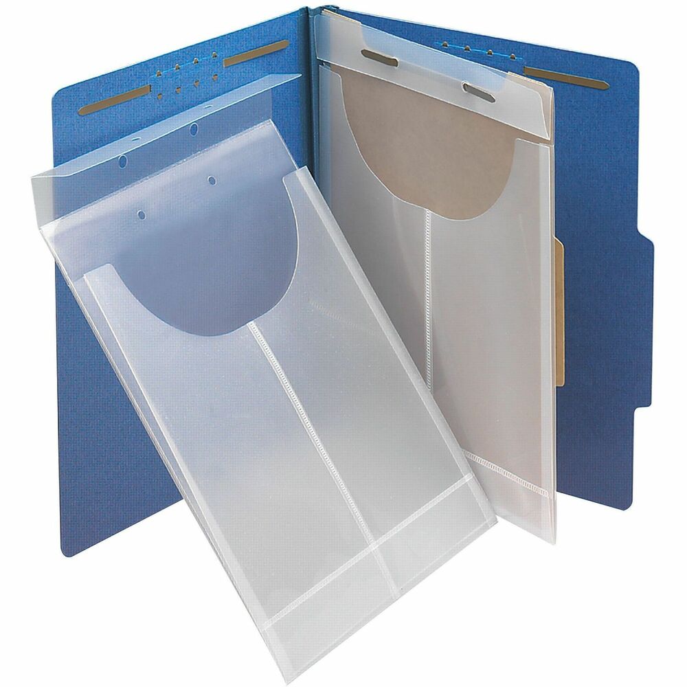 SMD68191 - Two-hole punched, poly retention jacket allows you to add documents to fastener folders without punching them. Handy clear pockets are adjustable to fit either letter-size or legal-size folders. The front of each pocket is die-cut for easy access to contents, and the clear stock aids in viewing of the contents. Each pocket expands to 3/4" to hold more than 100 sheets of paper. Super-durable polypropylene will not transfer toner from important documents. Easy-to-clean material is acid-free, water-resistant and tear-resistant.