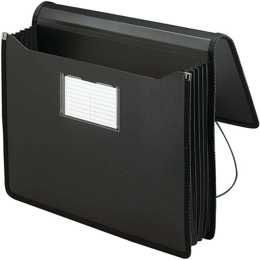 SMD71500 - Expanding poly wallet with sewn edges is made of extra-heavy materials with rubberized plastic gussets to resist tears and moisture. Includes full perimeter black webbing reinforcements. Expanding poly wallet offers a protective flap with elastic cord and a 5-1/4" expansion.