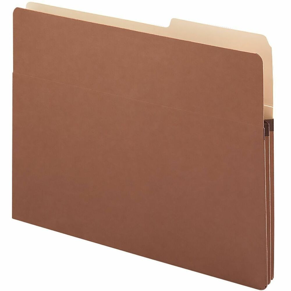 SMD73085 - Manage bulky records with these sturdy file pockets that expand up to 1-3/4". Tear-resistant, rollover, reinforced sides are virtually tearproof. Enclosed sides keep materials secure. Tab is 2/5 cut in the right position.