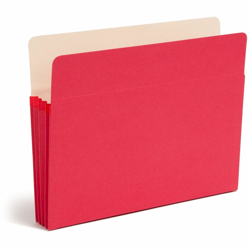 SMD73231 - Use colorful file pockets to quickly identify different types of files inside or outside of your file drawers. Matching colored gusset features a tear-resistant rollover reinforcement. Manila liners allow easy labeling on the straight-cut tabs. Drop-front panel provides easy access to contents. Letter-size file pockets are made of 11 point stock.