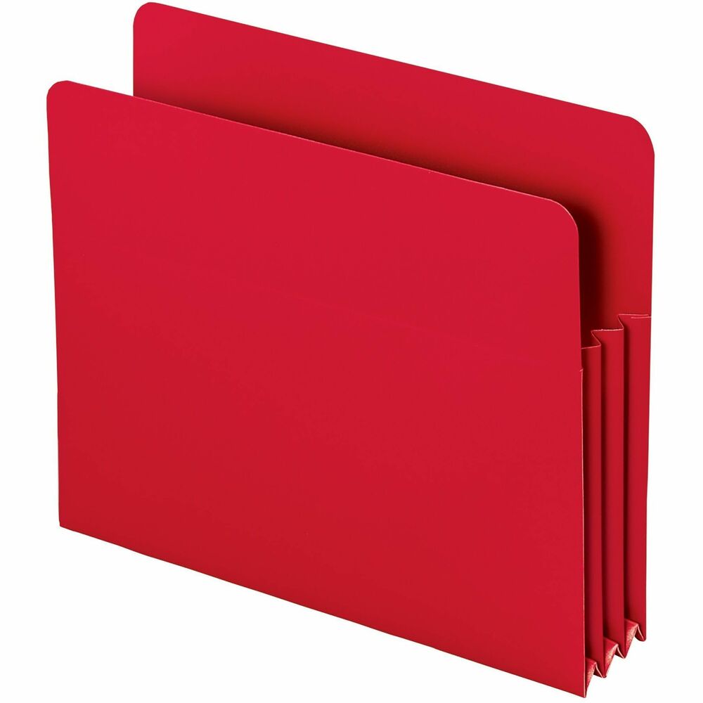 SMD73501 - Poly File Pockets offer strong, heavyweight polypropylene construction and a 3-1/2" expansion to hold lots of paperwork. Use bright hues for color-coding. Drop-front panels provide easy access to letter-size contents. Design also features 6" high, matching color gussets and top corners that are rounded, front and back. Acid-free poly material is tear-resistant, water-resistant and easy to clean.
