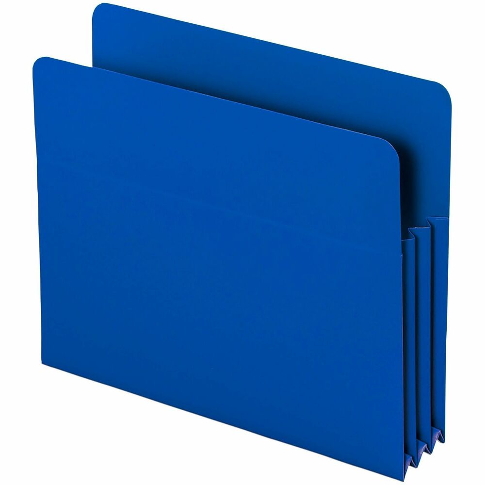 SMD73503 - Poly File Pockets offer strong, heavyweight polypropylene construction and a 3-1/2" expansion to hold lots of paperwork. Use bright hues for color-coding. Drop-front panels provide easy access to letter-size contents. Design also features 6" high, matching color gussets and top corners that are rounded, front and back. Acid-free poly material is tear-resistant, water-resistant and easy to clean.