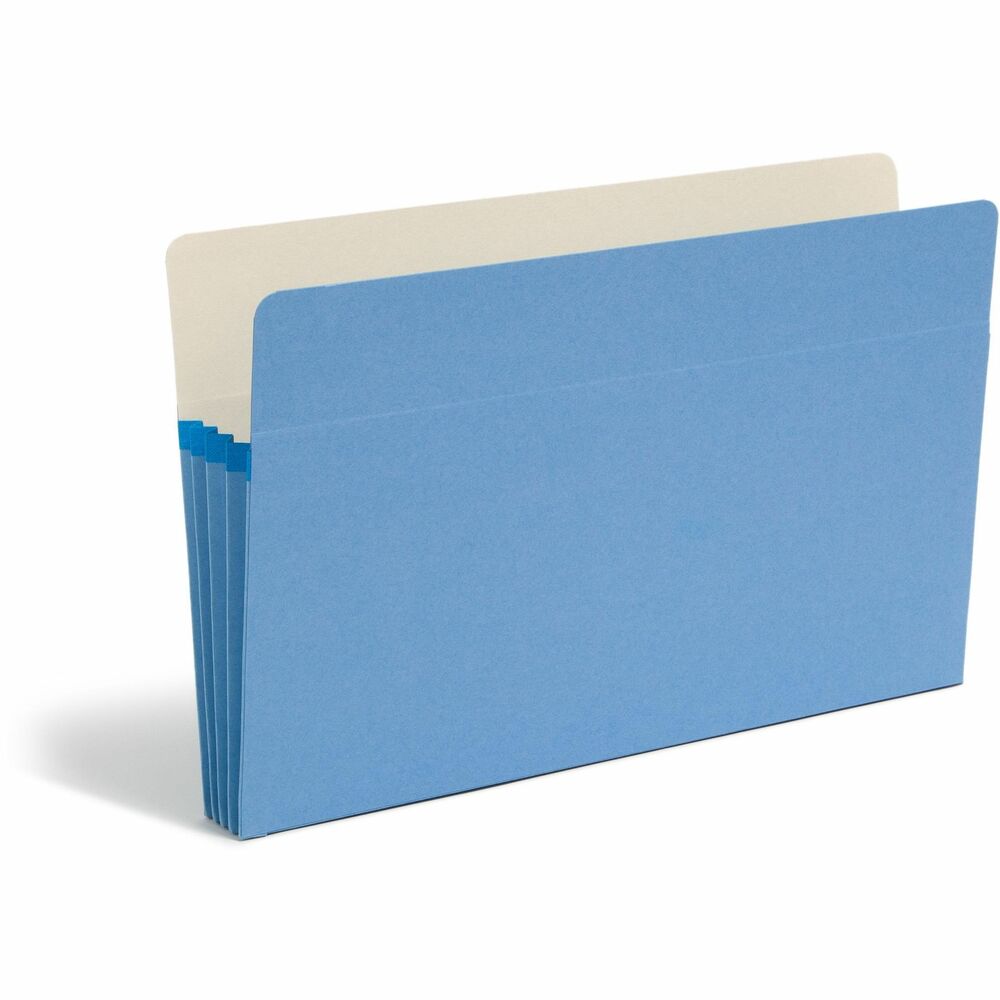 SMD74225 - Use colorful file pockets to quickly identify different types of files inside or outside of your file drawers. Matching colored gusset features a tear-resistant rollover reinforcement. Manila liners allow easy labeling on the straight-cut tabs. Drop-front panel provides easy access to contents. Legal-size file pockets are made of 11 point stock.