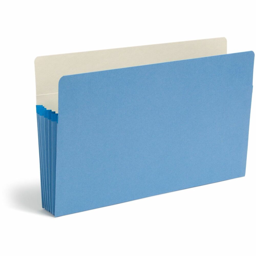 SMD74235 - Use colorful file pockets to quickly identify different types of files inside or outside of your file drawers. Matching colored gusset features a tear-resistant rollover reinforcement. Manila liners allow easy labeling on the straight-cut tabs. Drop-front panel provides easy access to contents. Legal-size file pockets are made of 11 point stock.