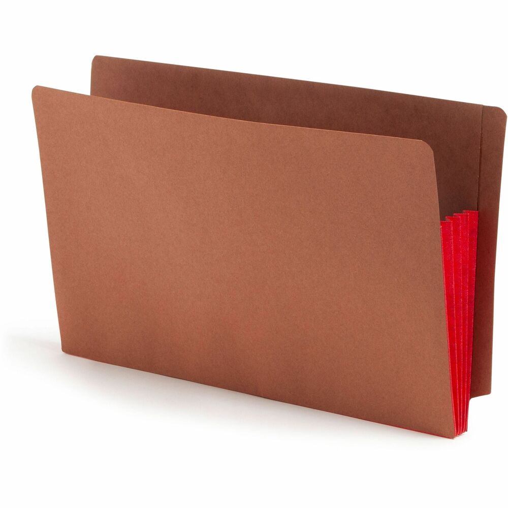 SMD74686 - Extra-wide redrope file pockets feature two-ply, straight-cut end tabs. Favored by law firms, these pockets are made to hold standard top-tab folders without bulging out the side gussets. Organize depositions, discovery correspondence and more for a single client or matter in one pocket. Use extra-wide pockets to transfer desk drawer folders to central shelf file archives. Fully lined tear resistant gussets in bright colors allow color-coding by case or matter type and provide extra strength where needed.