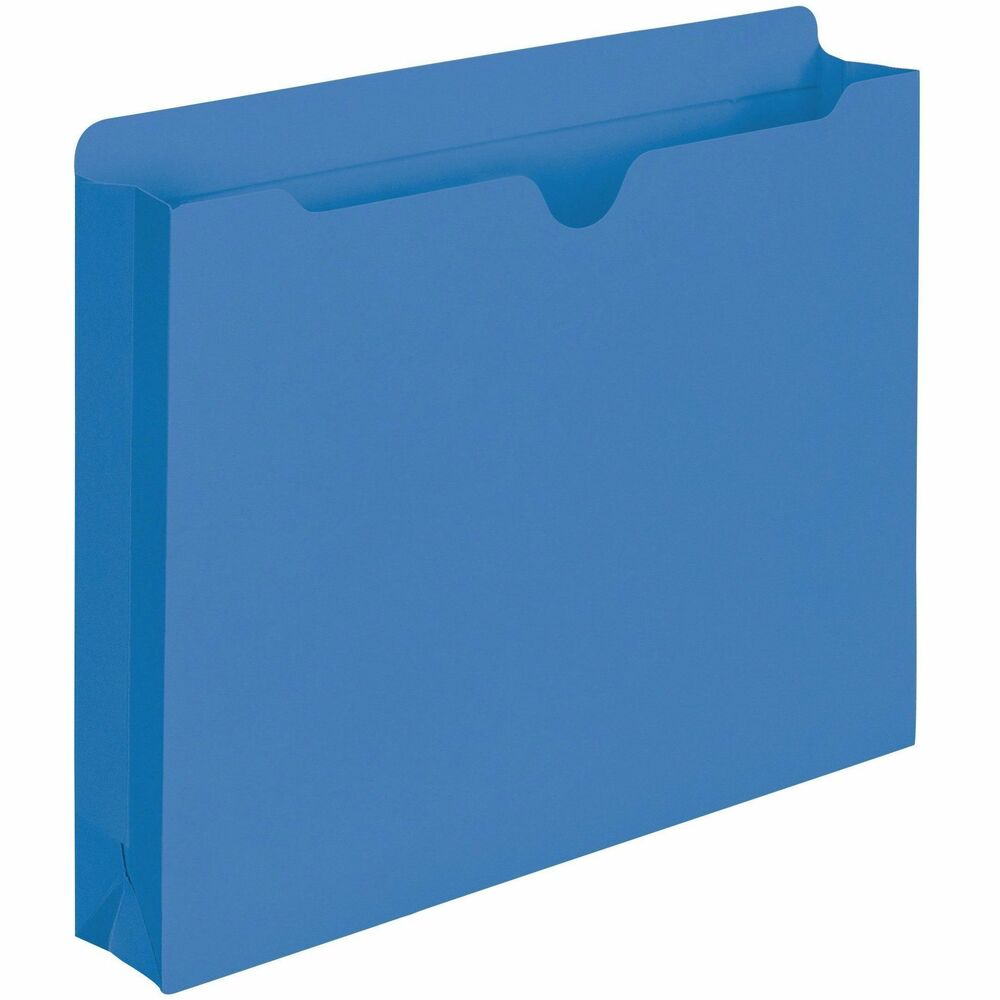 SMD75562 - Color-code your projects using top-tab, colored file jackets. Closed on three sides to protect contents and keep materials from slipping out, file jackets are great for taking files out of the office. File jackets expand 2" so they are ideal for thick stacks of photos, documents, charts and X-rays. File jackets also feature 11 point colored stock, a thumb-cut front panel, and straight-cut, 1/2" high, reinforced tabs.
