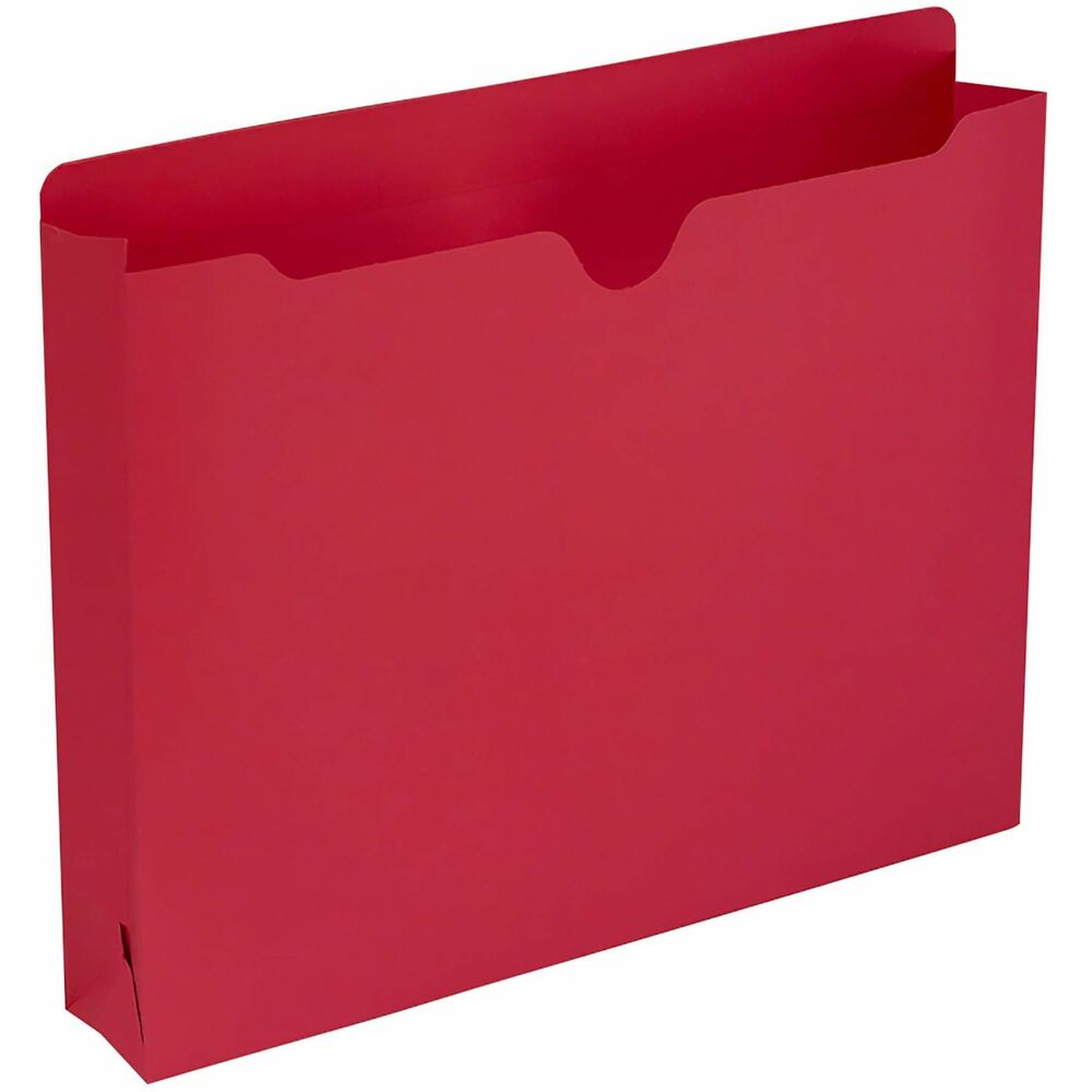 SMD75569 - Color-code your projects using top-tab, colored file jackets. Closed on three sides to protect contents and keep materials from slipping out, file jackets are great for taking files out of the office. File jackets expand 2" so they are ideal for thick stacks of photos, documents, charts and X-rays. File jackets also feature 11 point colored stock, a thumb-cut front panel, and straight-cut, 1/2" high, reinforced tabs.