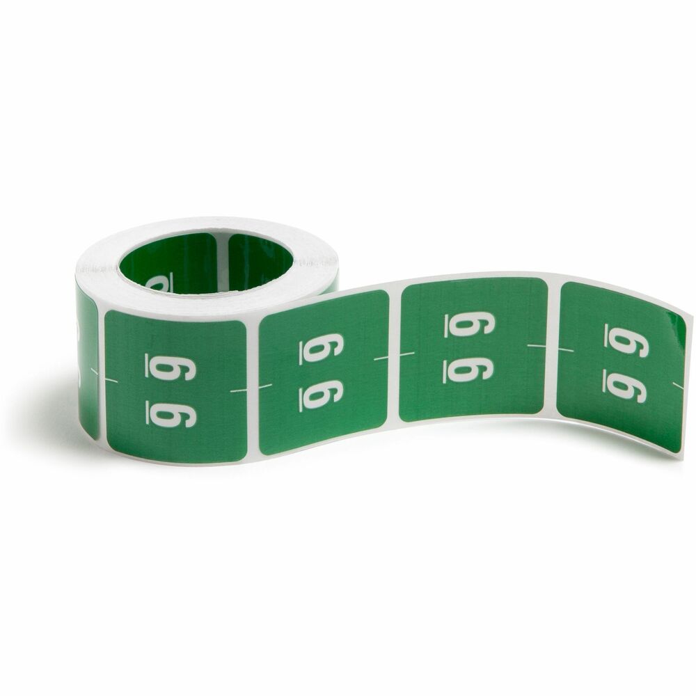 SMD67426 - Self-adhesive, color-coded end tape labels are a favorite choice for medical and insurance files. Perfect for indicating primary filing numerals in straight numeric or terminal digit end tab systems. Labels follow industry standard with 10 colors to code numerals 0-9. Labels are protected by clear laminate and scored to provide wraparound color bar. Labels measure 1-1/2" wide x 1-1/2" high before folding. Easily pull out from included dispensing box.