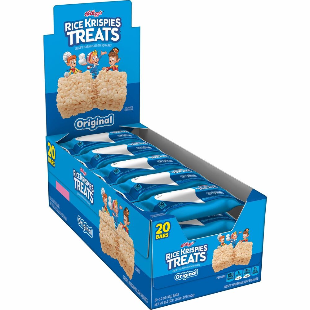 KEB26547 - Rice Krispies Original Treat Squares come in convenient single-serve packs. Filling snack is great for the breakroom. Each individual package is sealed for maximum freshness. More from the Manufacturer