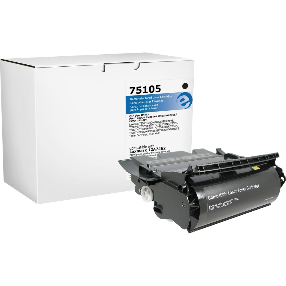 ELI75105 - High-yield toner cartridge is designed for use with Lexmark T630 Series, T632 Series, T634 Series, X630, X632 and X634. Cartridge yields approximately 21,000 pages. Elite Image is ISO certified. More from the Manufacturer
