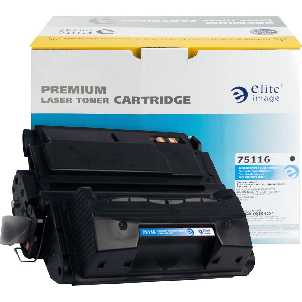 ELI75116 - Premium, remanufactured toner cartridge is designed for use with Hewlett-Packard LaserJet 4250 and 4350 models. Elite Image is ISO certified. More from the Manufacturer