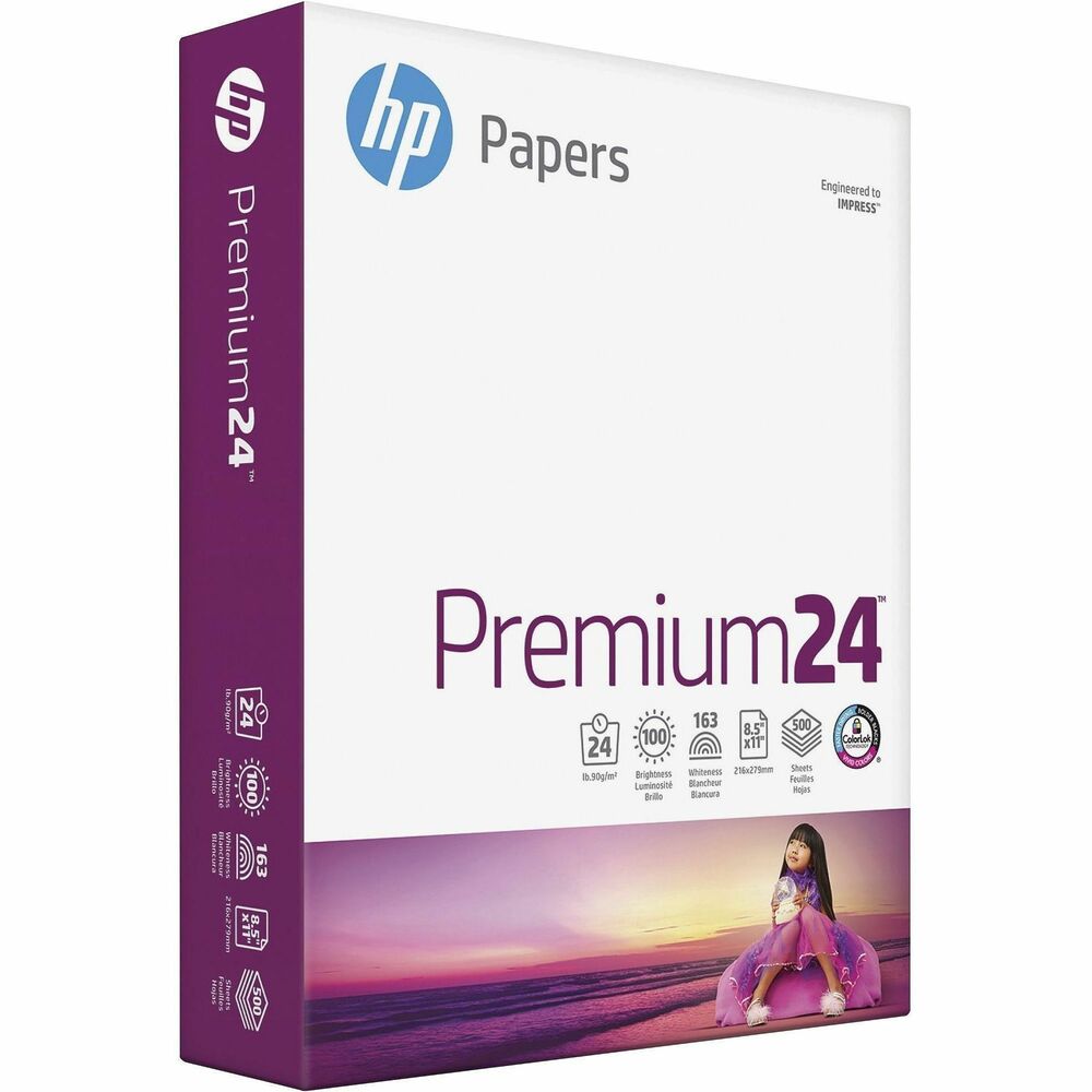HEW112400 - This heavyweight, 24 lb., extra-bright, smooth-surface LaserJet Paper is ideal for reliable everyday business documents. It's brighter, whiter and thicker than standard office papers. With a special finish that virtually eliminates paper jams, acid-free paper produces blacker blacks, crisper text and vivid colors. Heavyweight design is ideal for two-sided printing. FSC Certified paper is perfect for documents that combine text with spot colors. More from the Manufacturer
