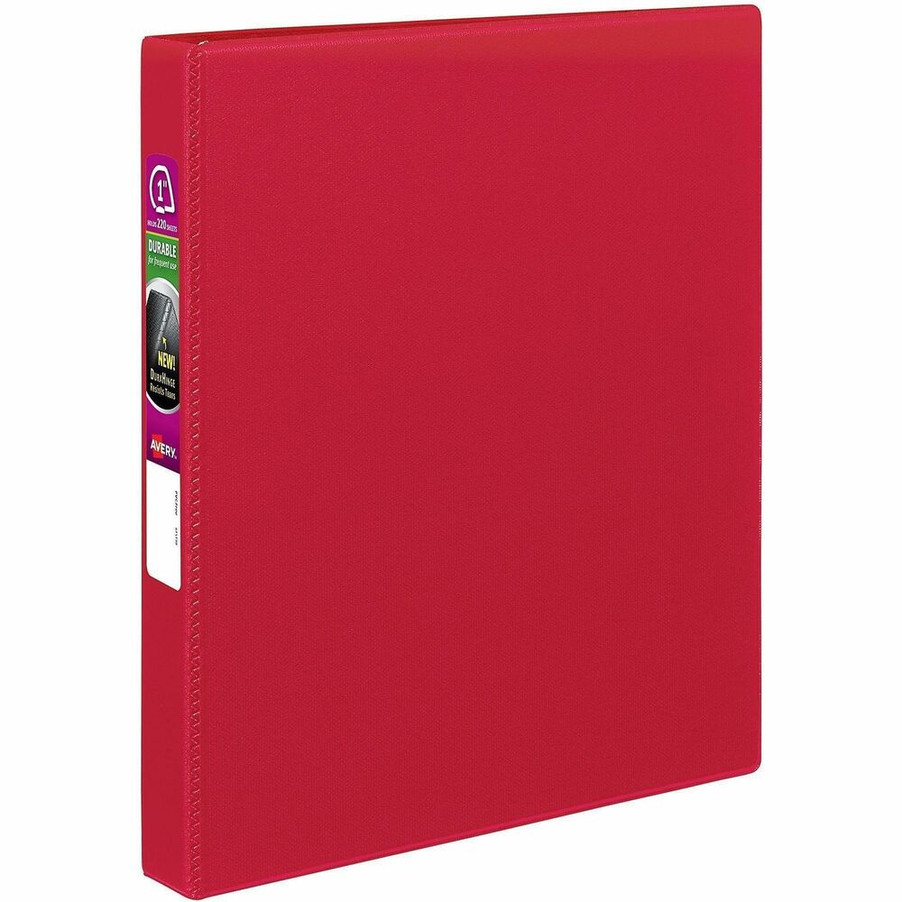 AVE27201 - Keep lecture notes, procedures and homework assignments organized with this Durable Binder. The sturdy construction is ideal for frequent referencing. DuraHinge design is stronger, lasts longer and resists tearing. The DuraEdge feature makes the sides and top more pliable to resist splitting. Deep-texture film offers a smoother finish and features a linen pattern for high-quality look and feel. Two interior pockets help you organize and secure loose papers. The rings hold up to 220 sheets. More from the Manufacturer