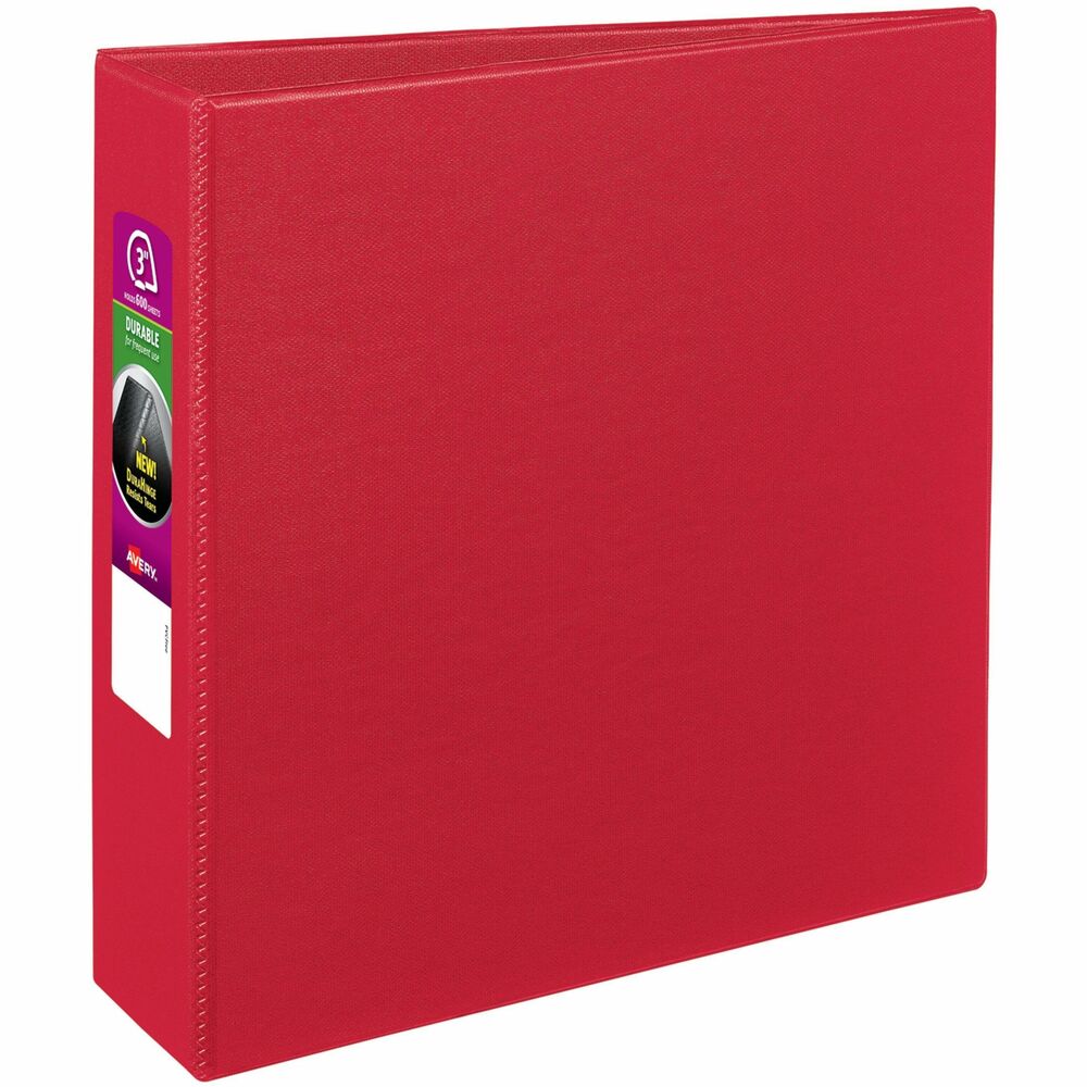 AVE27204 - Keep lecture notes, procedures and homework assignments organized with this Durable Binder. The sturdy construction is ideal for frequent referencing. DuraHinge design is stronger, lasts longer and resists tearing. The DuraEdge feature makes the sides and top more pliable to resist splitting. Deep-texture film offers a smoother finish and features a linen pattern for high-quality look and feel. Two interior pockets help you organize and secure loose papers. The rings hold up to 600 sheets. Customize your cover with free online templates and designs. More from the Manufacturer