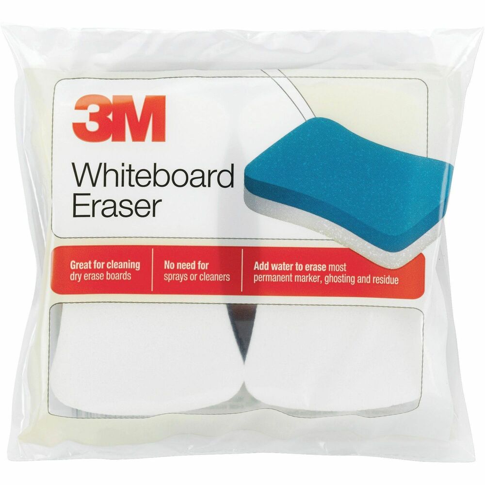 MMM581WBE - Whiteboard Eraser Pad removes dry-erase marks from whiteboards and cleans permanent marker stains on whiteboards. No sprays or cleaners needed. Add water to erase most permanent marker, ghosting and residue