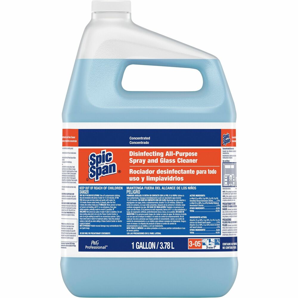 PGC32538 - Spic & Span all-purpose cleaner concentrate offers heavy-duty power that cuts through grease to clean all hard surfaces including nonwaxed floors and countertops. It dries streak-free. Powerful formula disinfects, cuts grease and cleans glass. Hospital-grade disinfectant is effective against germs and requires no pre-cleaning step for general disinfection.