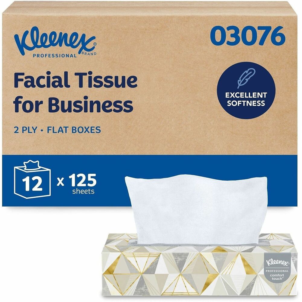 KCC03076 - Professional Facial Tissues offer excellent performance, a premium feel and essential softness. When your employees, patients and guests see the respected Kleenex brand in your business and restrooms, they'll know that you select quality products, putting forth the best image for your business. It's a popular choice in healthcare and medical offices, hotels and lodging and businesses in general. For 100 years, Kleenex has delivered high-quality facial tissues to give you an ultra-soft feel. The last 10 tissues in this low-alert dispenser are cream-colored instead of white to let you know when it's almost time for a new box. More from the Manufacturer