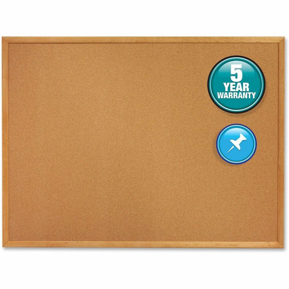 QRT307 - Premium recycled self-healing cork and an oak finish frame with mitered corners. Primed and sealed backing to prevent warping. Mounting system makes hanging simple and allows for horizontal or vertical mounting. 5-year limited warranty. 48" x 72".