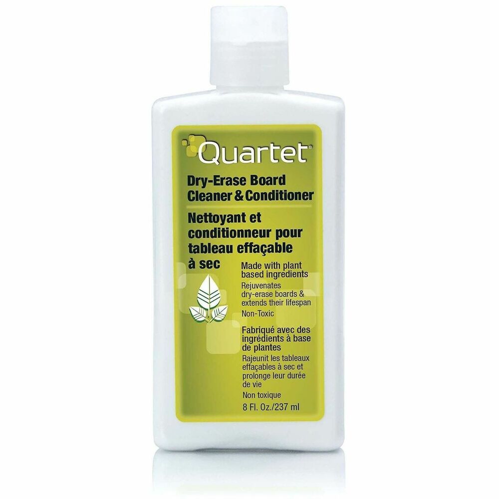 QRT551 - Marker board conditioner/cleaner acts as a superior conditioner and cleaner for all melamine and porcelain enamel-on-steel boards. Removes all trace of shadows and ghosting. Cleaner/conditioner is specially formulated to recondition and restore dry-erase boards to their original write-on/wipe-off capability. Certified AP nontoxic.