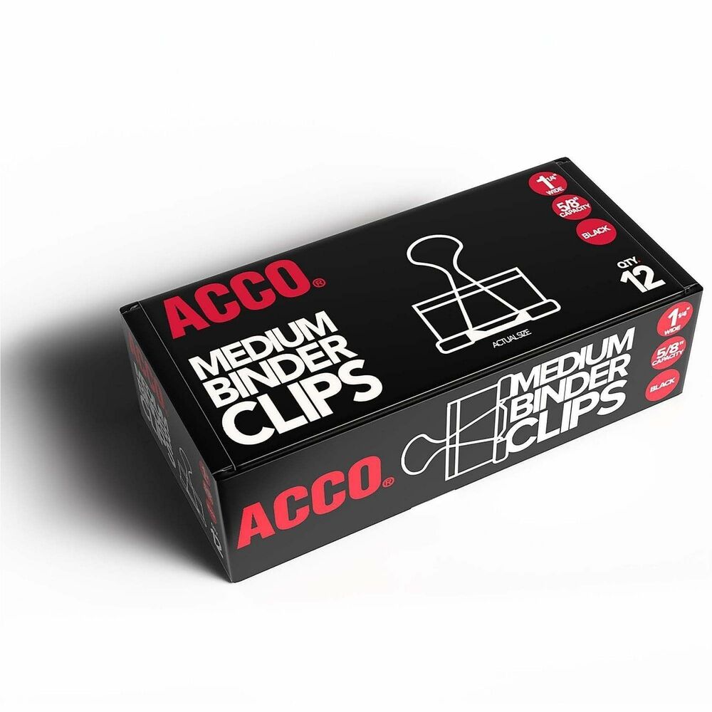 ACC72050 - Binder clips feature an efficient triangular design that offers a powerful grip, yet releases easily. Removable handle folds down to simplify filing and storage or keep one handle up for a convenient hanger. Each binder clip is made of rust-resistant steel.