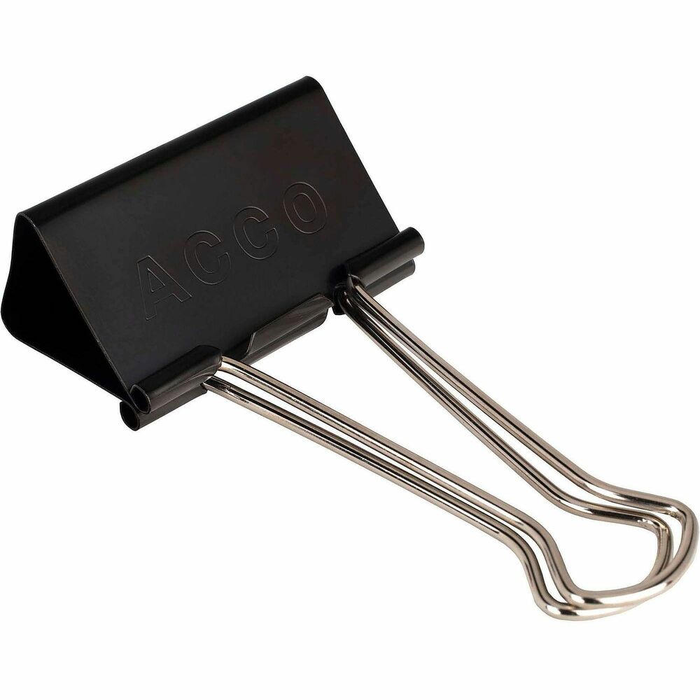 ACC72100 - Binder clips feature an efficient triangular design that offers a powerful grip, yet releases easily. Removable handle folds down to simplify filing and storage or keep one handle up for a convenient hanger. Each binder clip is made of rust-resistant steel.
