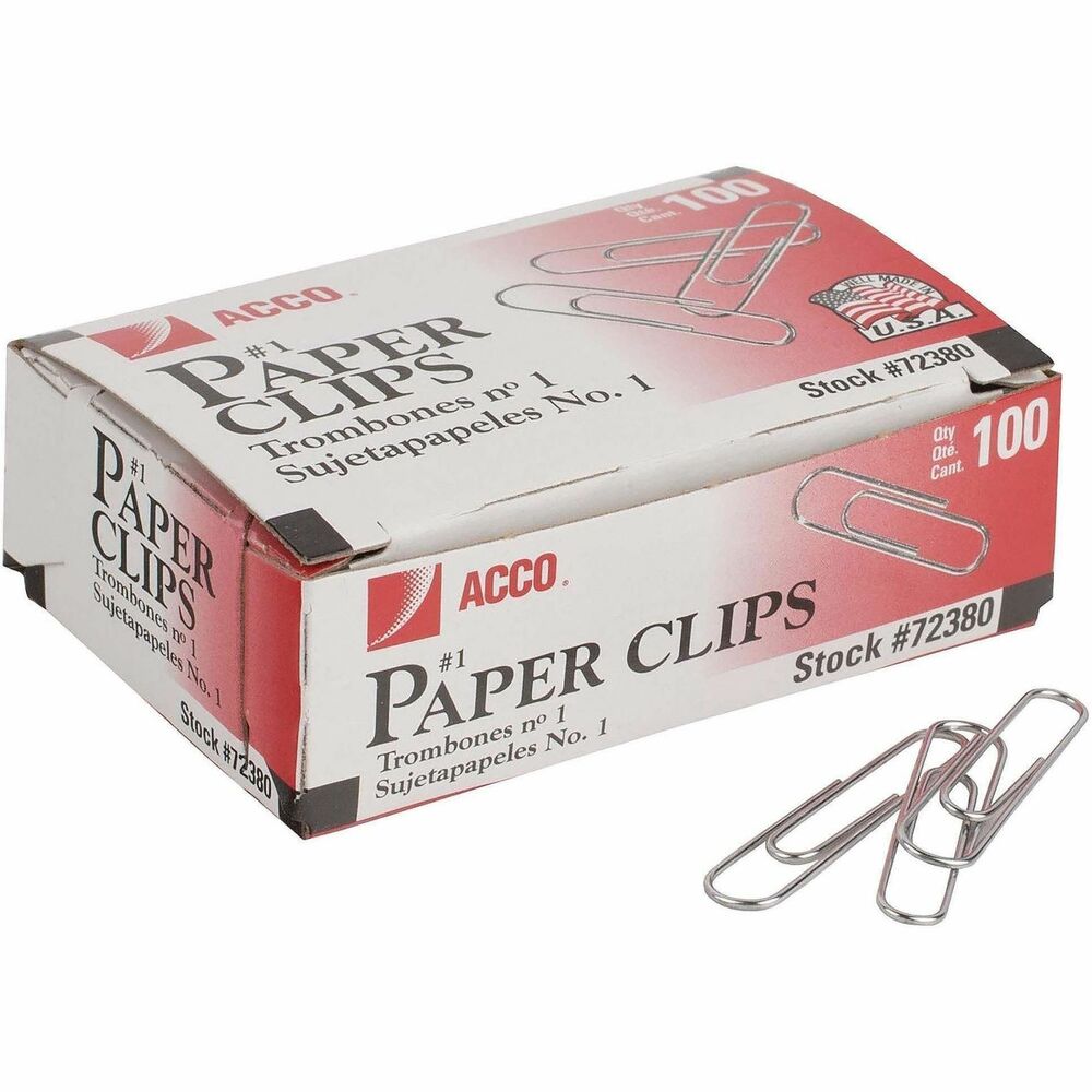 ACC72380 - Paper clips provide a firm grip without scratching paper. Quality steel, plated paper clips resist corrosion. Elliptical shape delivers superior holding power. Paper clips are suitable for everyday office, home or school needs.