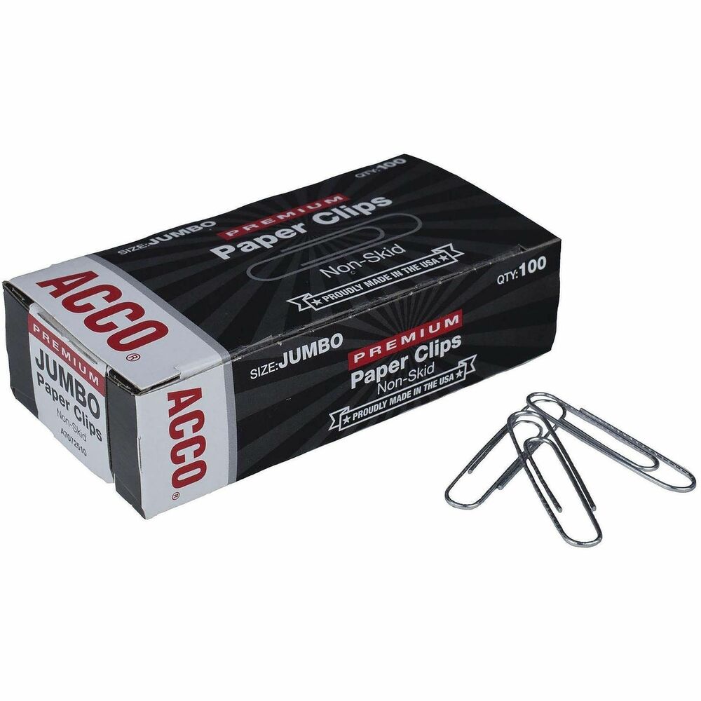 ACC72510 - Clips are great for fastening small documents, attaching memos or samples to existing paperwork. Heavy-gauge elliptical wire grips papers tightly. Zinc-galvanized plating protects clips against corrosion. Nonskid ridged finish prevents clips from accidentally slipping off papers.