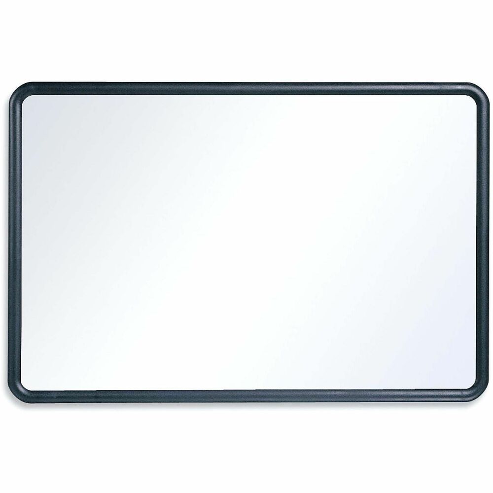 QRT7553 - Delivering a smooth writing surface that is easy to clean, this durable dry-erase board is perfect for personal usage. Surface is melamine. Textured, black plastic frame with rounded corners fits in with modern office furnishings. Flexible mounting system secures board to wall horizontally or vertically. Dry-erase board includes a plastic frame and dry-erase marker.