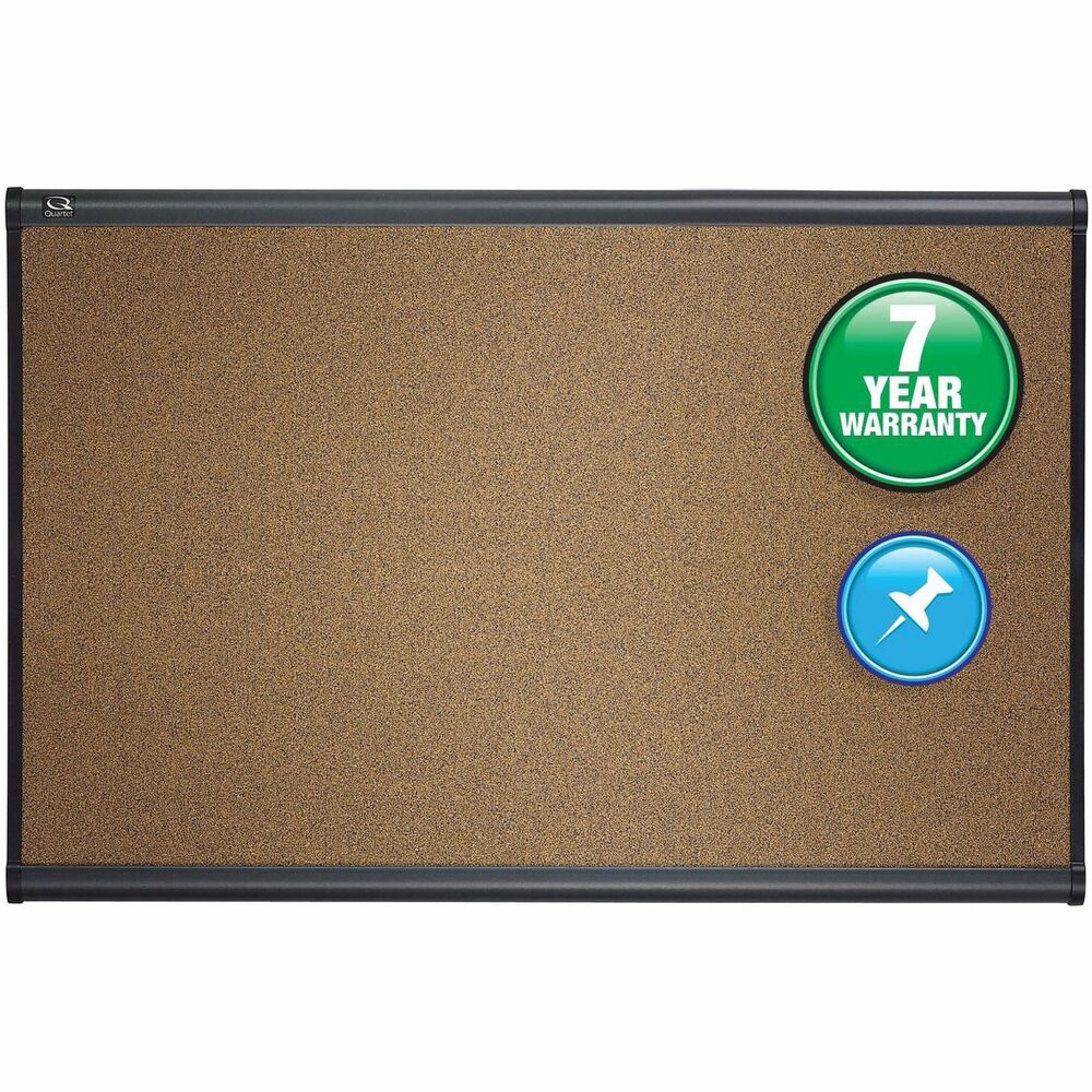 QRTB247LC - Prestige Colored Cork Bulletin Board features graphite-blend colored cork for a lasting, durable surface that will not fade like traditional corkboards. Self-healing surface hides pinholes and blemishes. Quick Clips hold important documents and photos in place with no holes. Dense fiberboard backing is sealed to reduce moisture and resist warping. Bulletin board includes Easy Mounting system to avoid misalignment. More from the Manufacturer