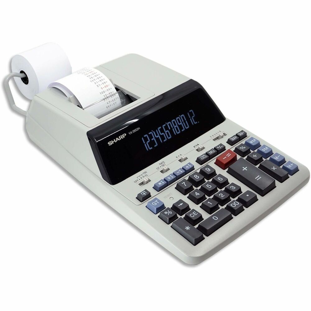 SHRVX2652H - 12-digit calculator provides heavy-duty durability that's perfect for power users and the everyday advanced user in busy office settings. Two-color, 4.8 line-per-second ribbon printer is fast and reliable for consistently legible results. Large, fluorescent display offers easy viewing to help prevent reading errors. Professional keyboard layout with a left-side grand total key helps you quickly and accurately input data for fast calculations with minimal errors. AC-powered calculator also includes markup key, percent changes, automatic tax keys, constants in multiplication and division, grand total key, change sign key and more. More from the Manufacturer