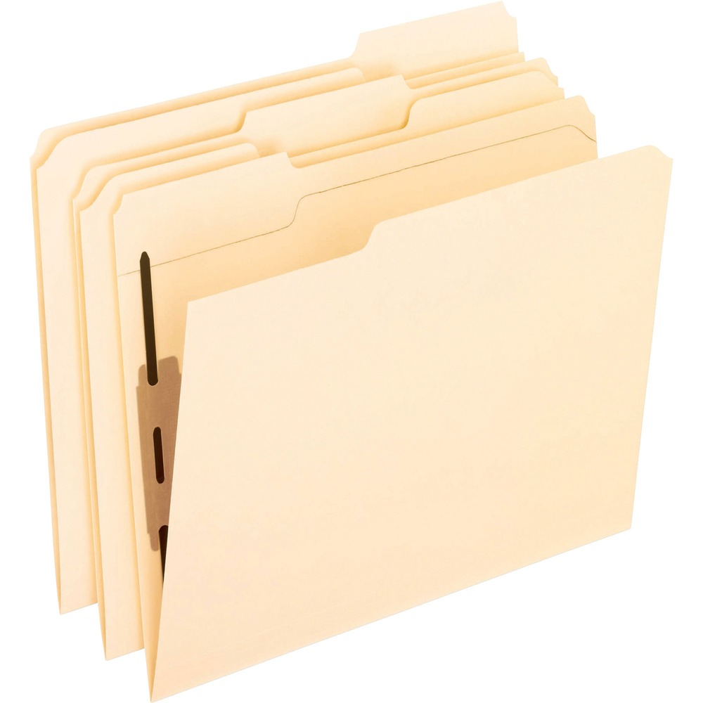 PFXM13U13 - Fastener folders hold documents in place for better organization and offer a double-reinforced top for extra durability. Smooth back prevents fasteners from catching loose papers or other folders. Each folder features two 2" fasteners in positions No. 1 and No. 3 and is made of 11 point stock.