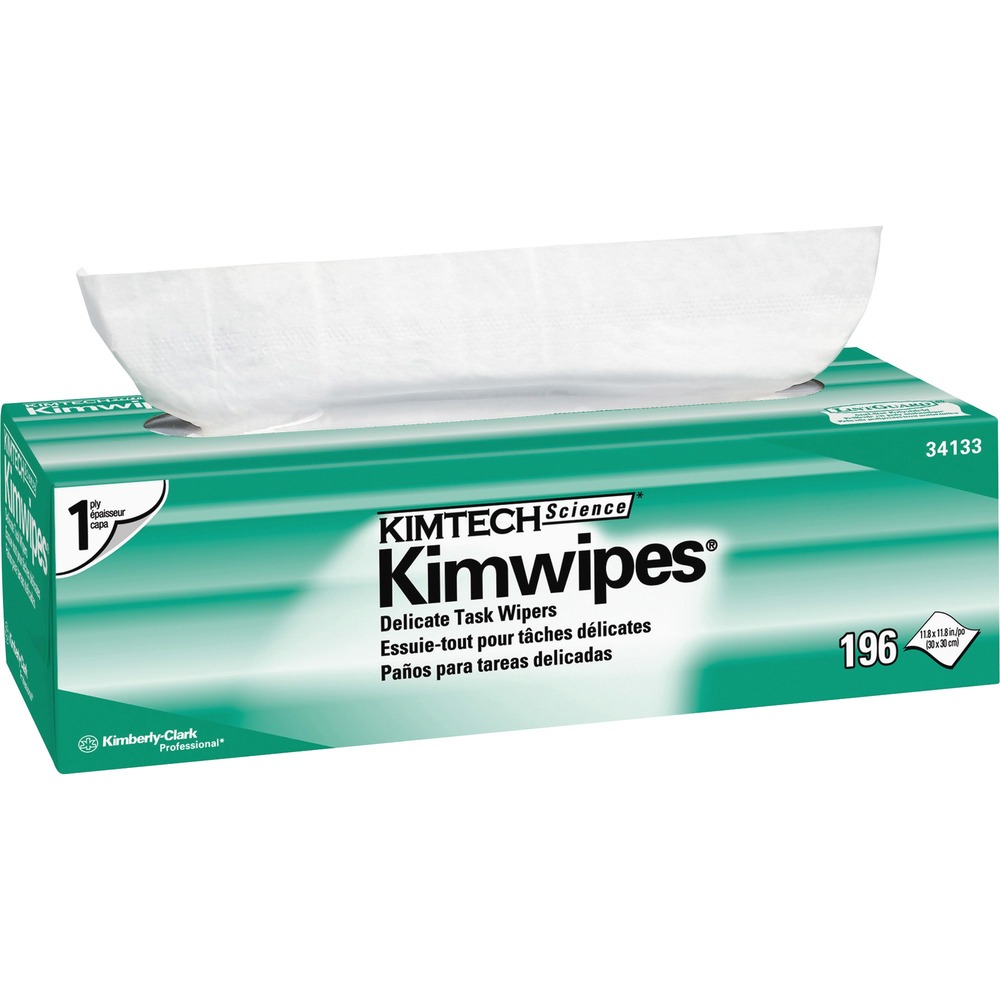 KCC34133 - KIMTECH SCIENCE KIMWIPES Delicate Task Wiper is a light duty wiper that can handle a variety of delicate tasks. Easily wipes up liquid and dust. Anti-stat dispensing reduces lint and electrostatic discharge, controls usage and portability reduces waste. More from the Manufacturer